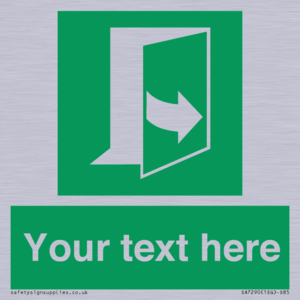 Custom sign safe condition door opens pulling left hand side